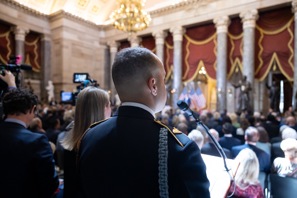 Soldier from The U.S. Army Old Guard Announces Billy Graham Statue Unveiling Ceremony