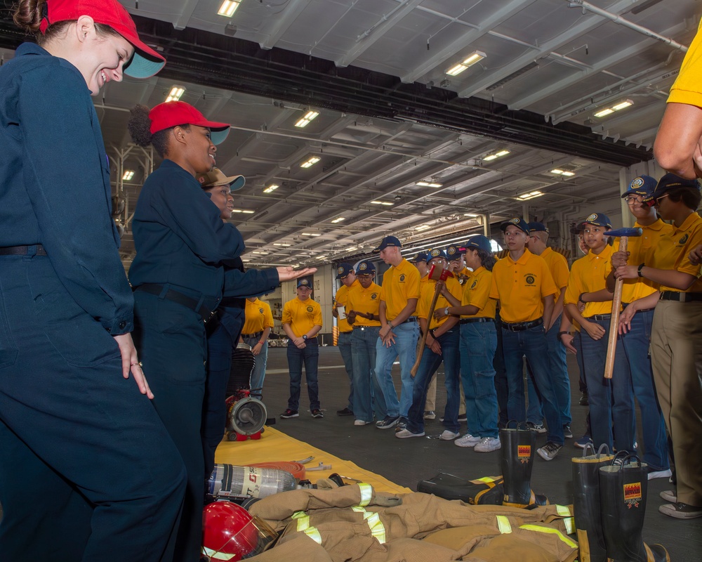 NJROTC Students Tour USS Carl Vinson (CVN70)