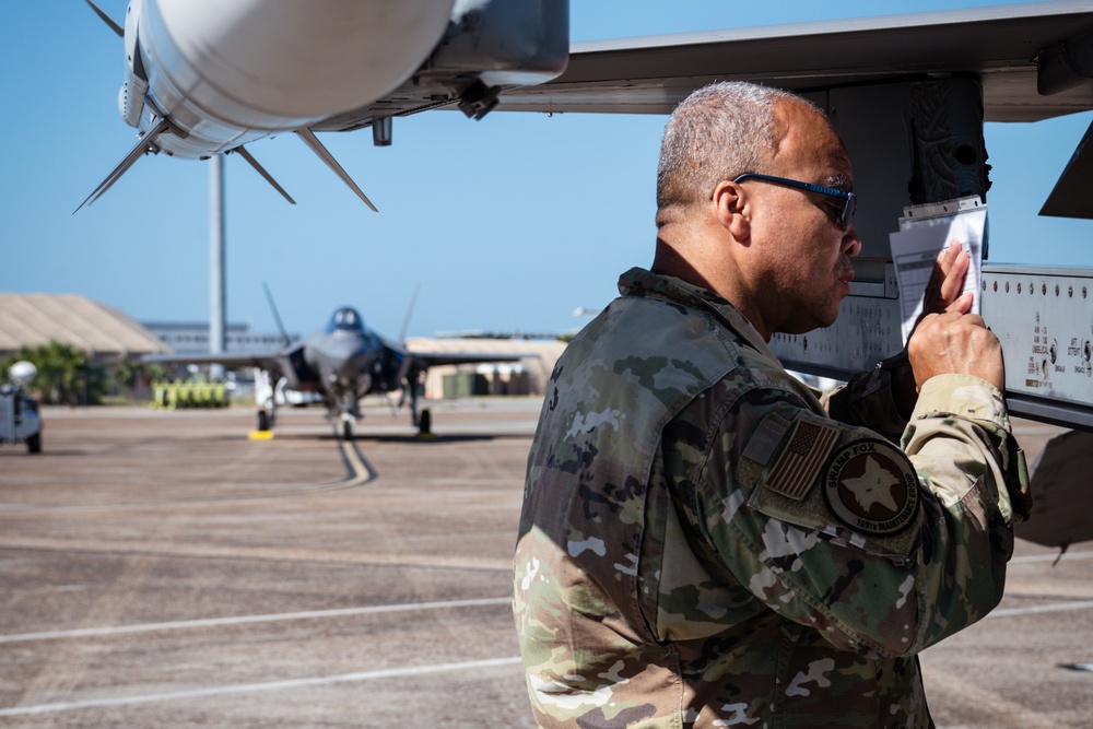 Maintenance preparing F-16s for the WSEP exercise