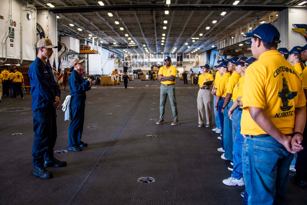 NJROTC Students Tour USS Carl Vinson (CVN70)