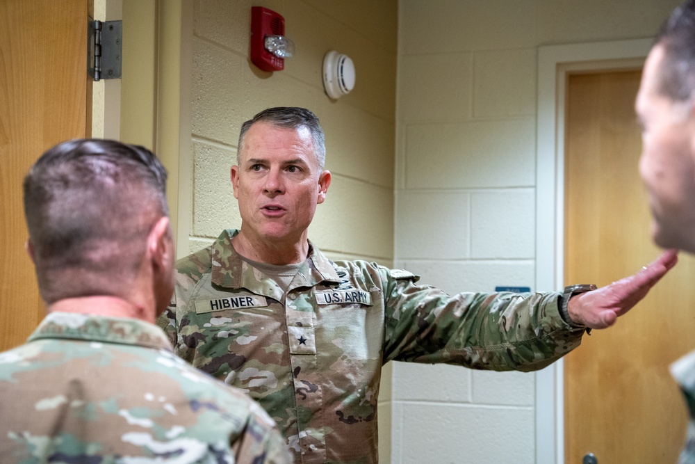 Brig. Gen. Daniel Hibner Oversees Installation of a Temporary Water Unit at the University Of North Carolina Asheville