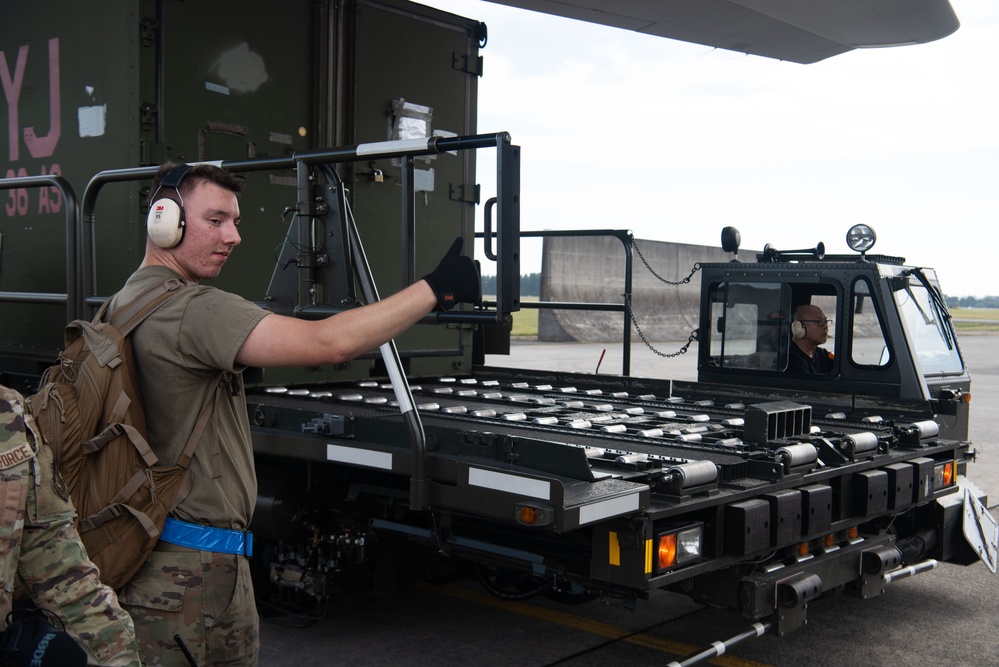 Readiness into Action: Team Yokota relocate equipment during exercise Beverly Morning