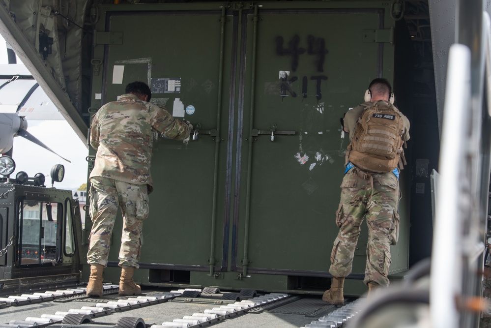 Readiness into Action: Team Yokota relocate equipment during exercise Beverly Morning