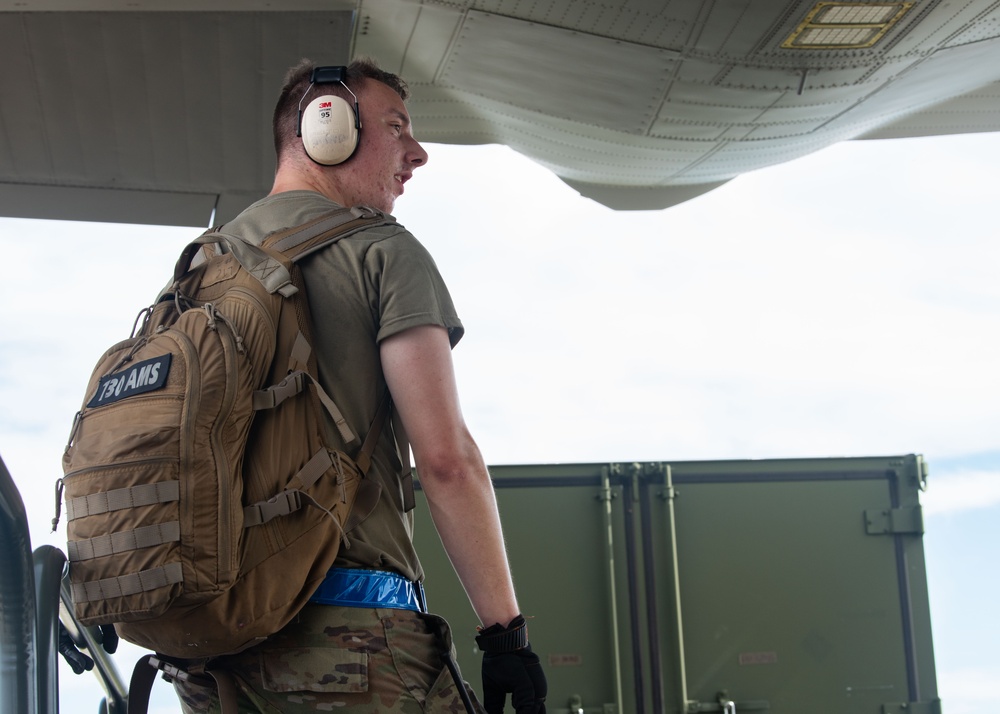 Readiness into Action: Team Yokota relocate equipment during exercise Beverly Morning