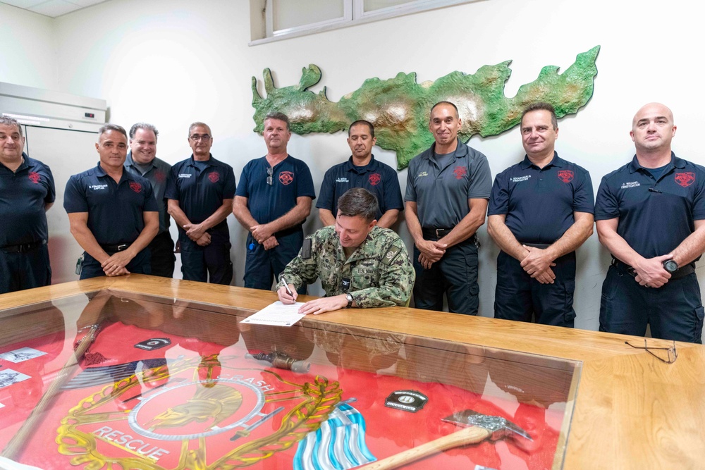 NSA Souda Bay Fire Safety Week proclamation signing