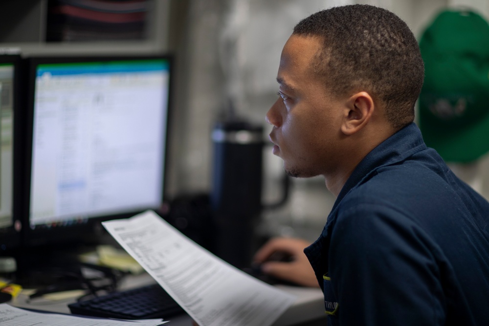 USS George Washington Sailors Review Safety Procedures