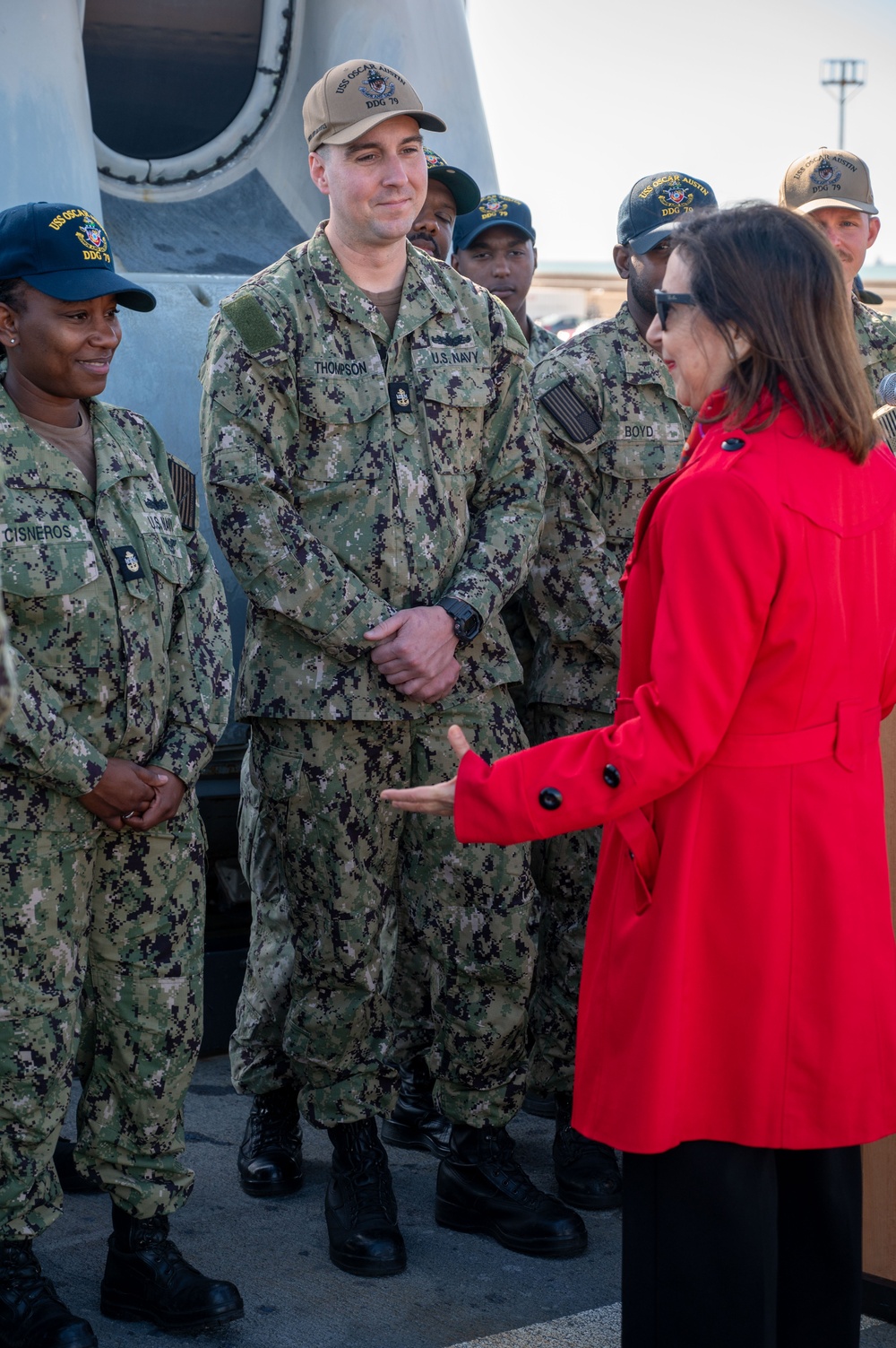 Crew of USS Oscar Austin (DDG 79) conducts ship tour for Spanish Minister of Defense