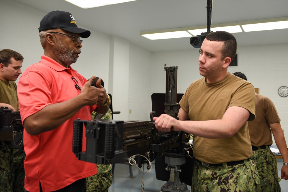 SCSTC GL Gunner's Mate Students Practice Operation and Maintenance of .50 cal Machine Gun