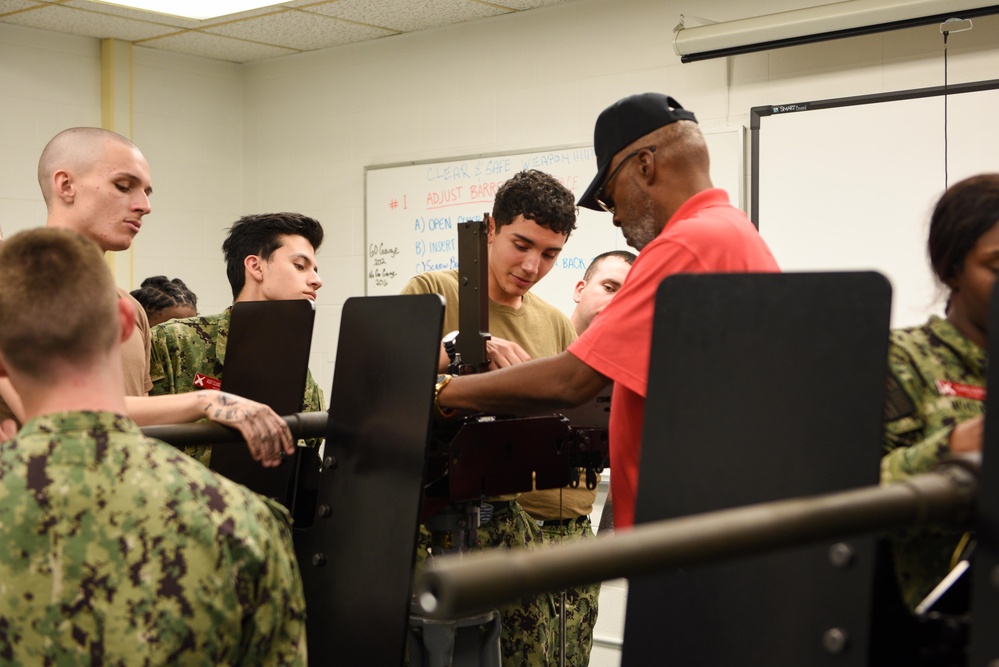 SCSTC GL Gunner's Mate Students Practice Operation and Maintenance of .50 cal Machine Gun