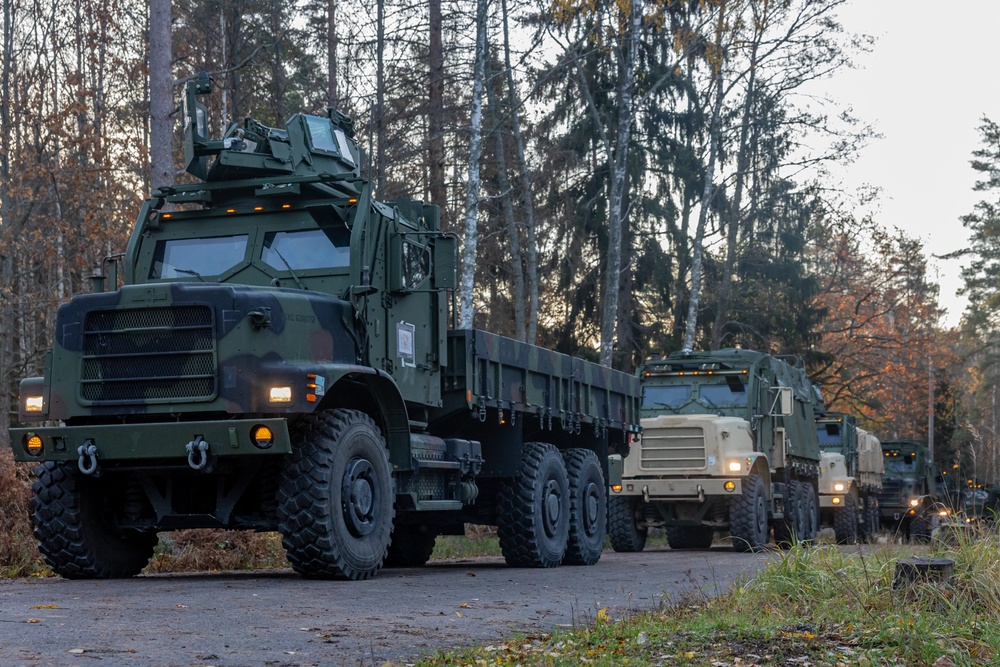 U.S. Marines Conduct Convoy Operations in Finland