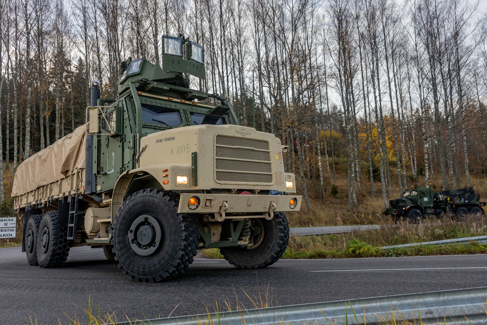 U.S. Marines Conduct Convoy Operations in Finland