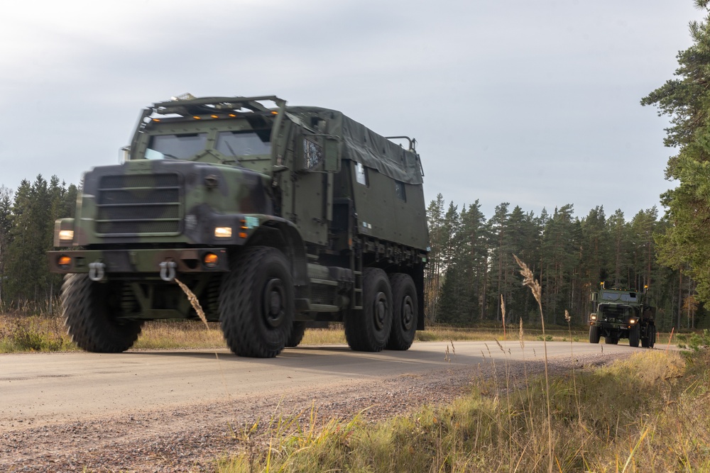 U.S. Marines Conduct Convoy Operations in Finland