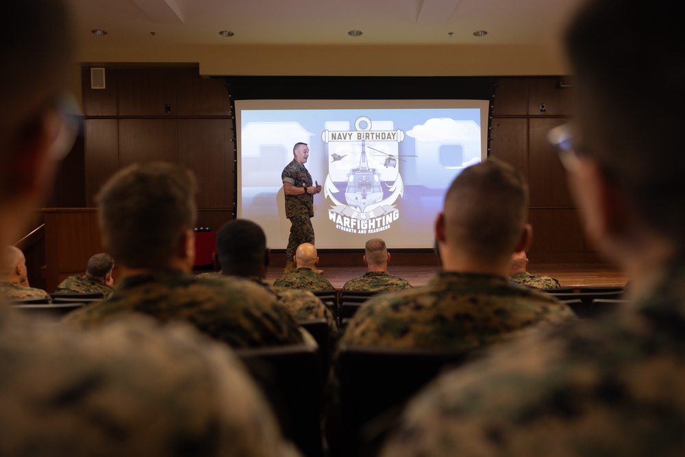 MARFORRES Marines and Sailors celebrate U.S. Navy's 249th Birthday