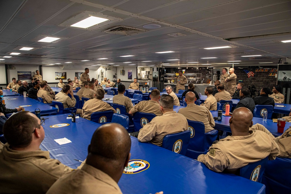 Rear Adm. Joseph Cahill visits USS Iwo Jima