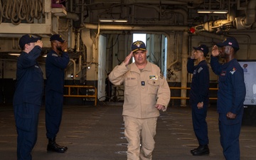 Rear Adm. Joseph Cahill visits USS Iwo Jima