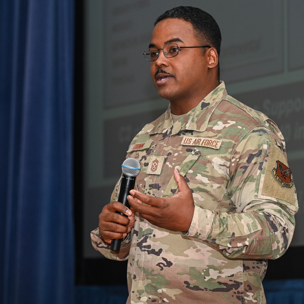 Maj. Gen. Jeannine Ryder and Chief Master Sgt. Jerry Dunn host Town Hall at Peterson SFB