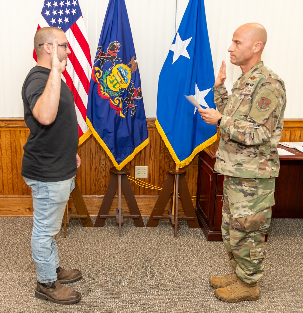 Pa. Department of Military and Veterans Affairs employee enlists in the Pa. Air National Guard