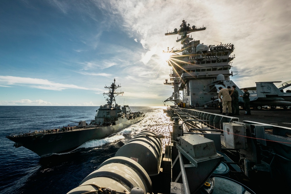 USS George Washington Conducts a Fueling-at-Sea with USS McCampbell