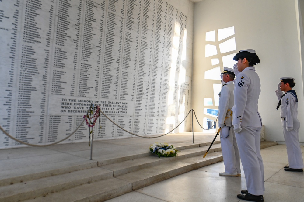 Japanese Training Squadron wreath-laying ceremony at USS Arizona Memorial