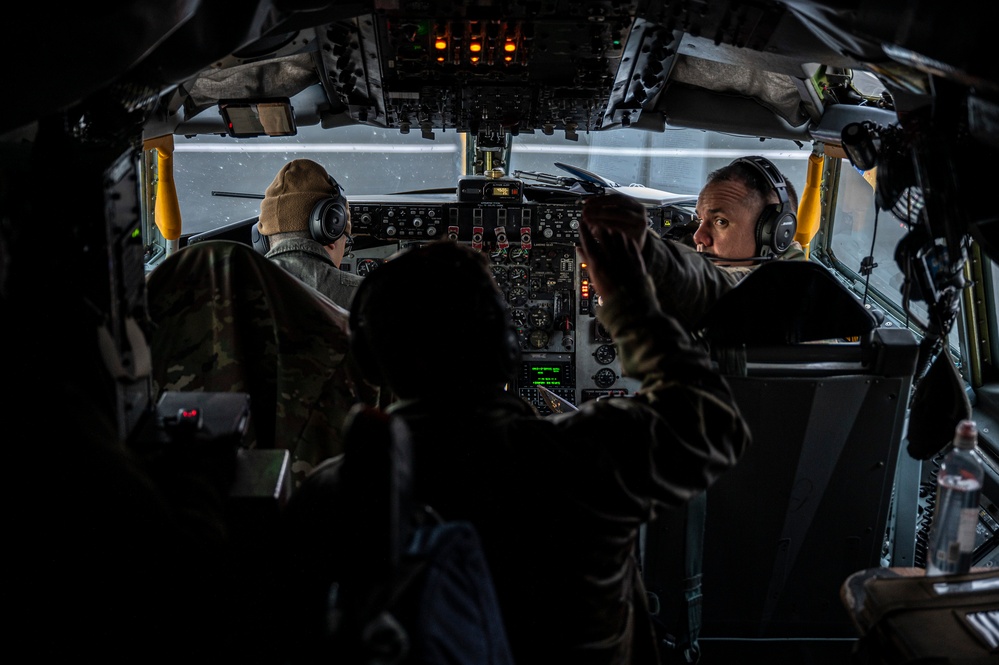 Fairchild AFB KC-135 Stratotanker refuels a WC-135 Constant Phoenix
