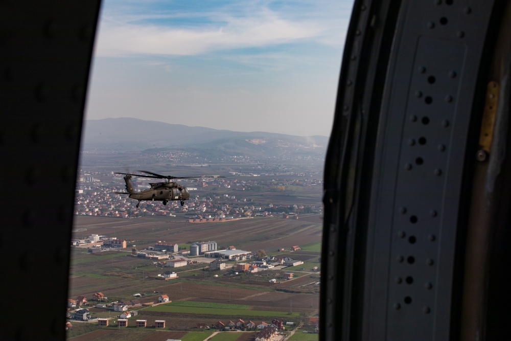 Army National Guard Soldiers provide aerial support for British training exercise