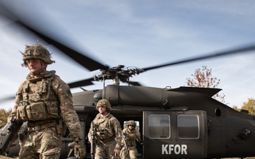 Army National Guard Soldiers provide aerial support for British training exercise