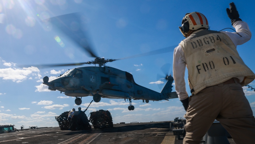 Vertical Replenishment-at-Sea with the USS Bulkeley and HSM-79 Griffins