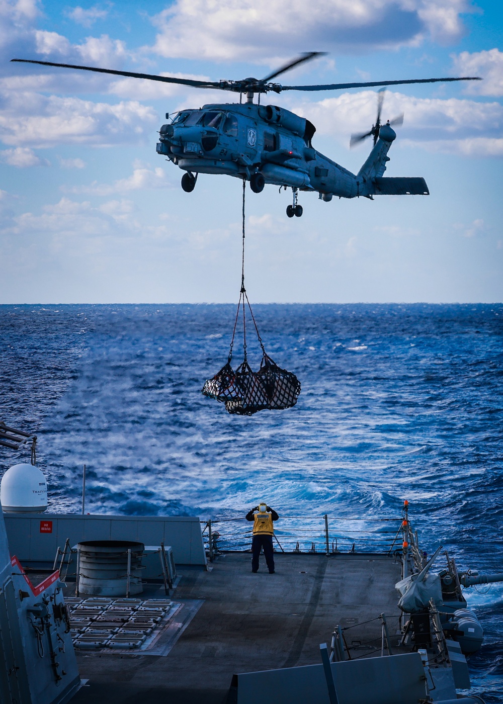 Vertical Replenishment-at-Sea with the USS Bulkeley and HSM-79 Griffins