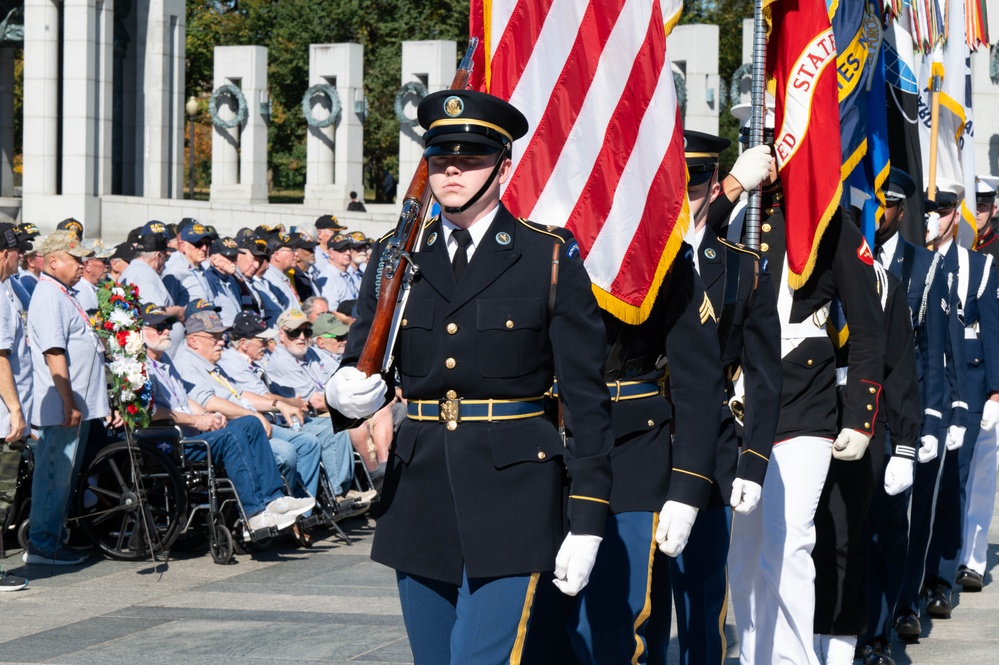 Joint Service Color Guard presents colors to wartime veterans