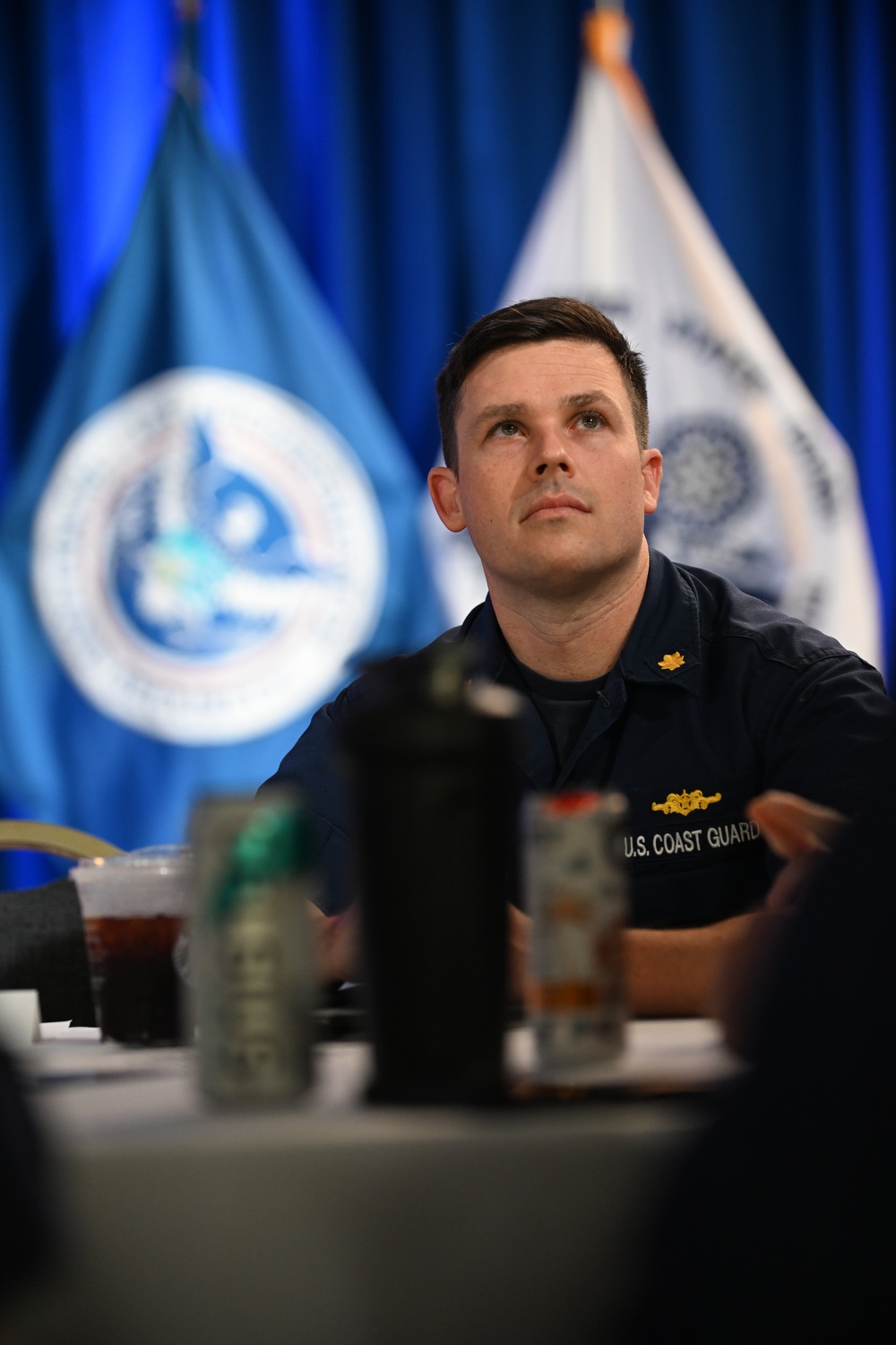 Commandant and Master Chief Petty Officer of the Coast Guard discuss service culture with crews in the greater Miami area