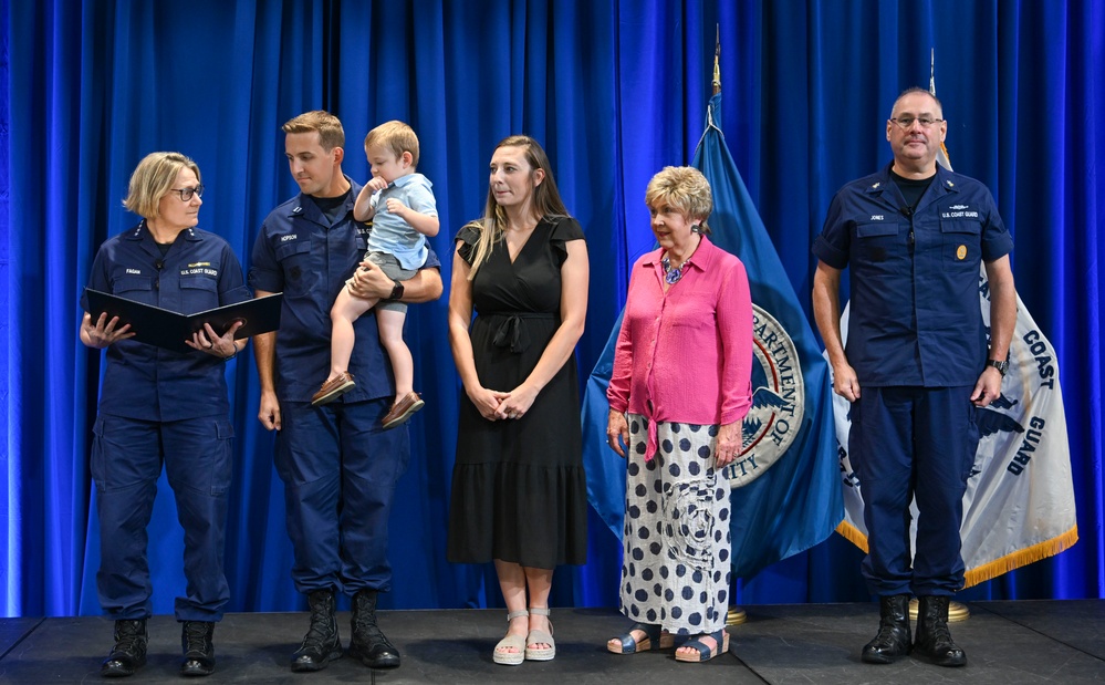 Commandant and Master Chief Petty Officer of the Coast Guard discuss service culture with crews in the greater Miami area