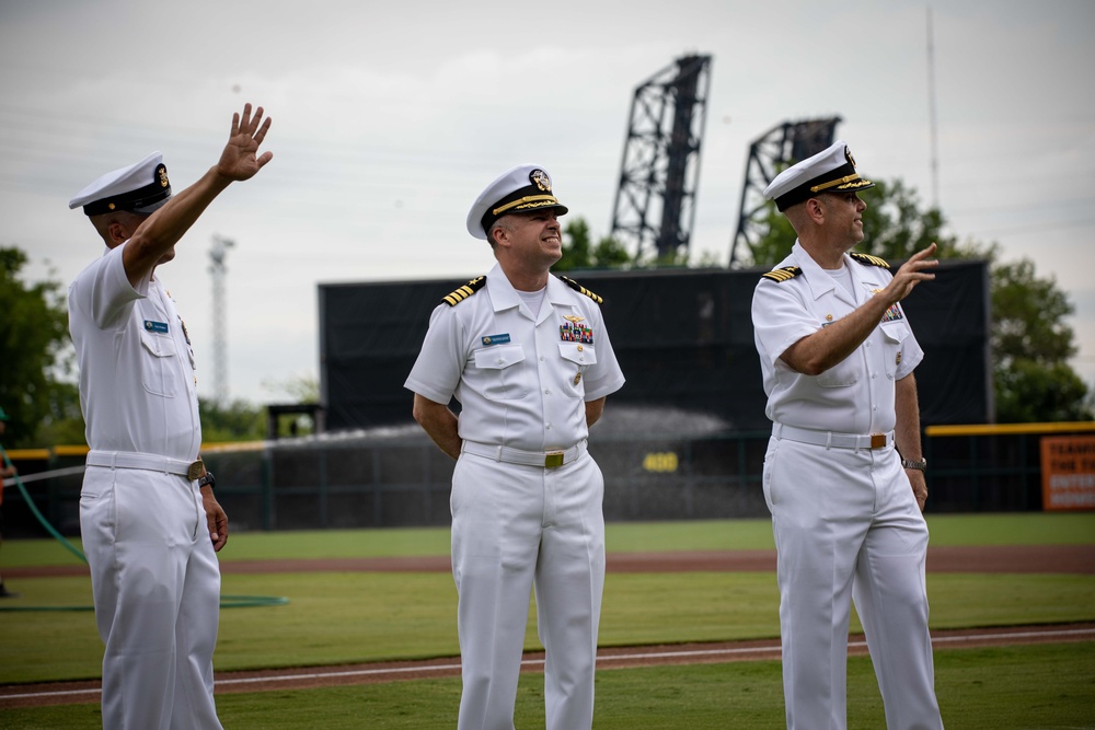 USS George H.W. Bush (CVN 77) Attends Norfolk Tides Baseball Game