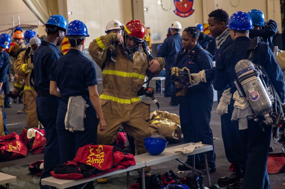 USS George H.W. Bush (CVN 77) Damage Control Drill