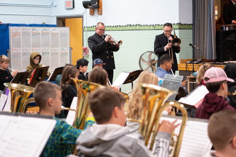 U.S. Navy Band Commodores participate in school clinic at Paddy Hill Elementary