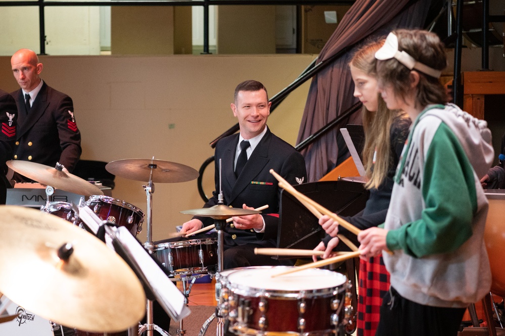 U.S. Navy Band Commodores participate in school clinic at Paddy Hill Elementary