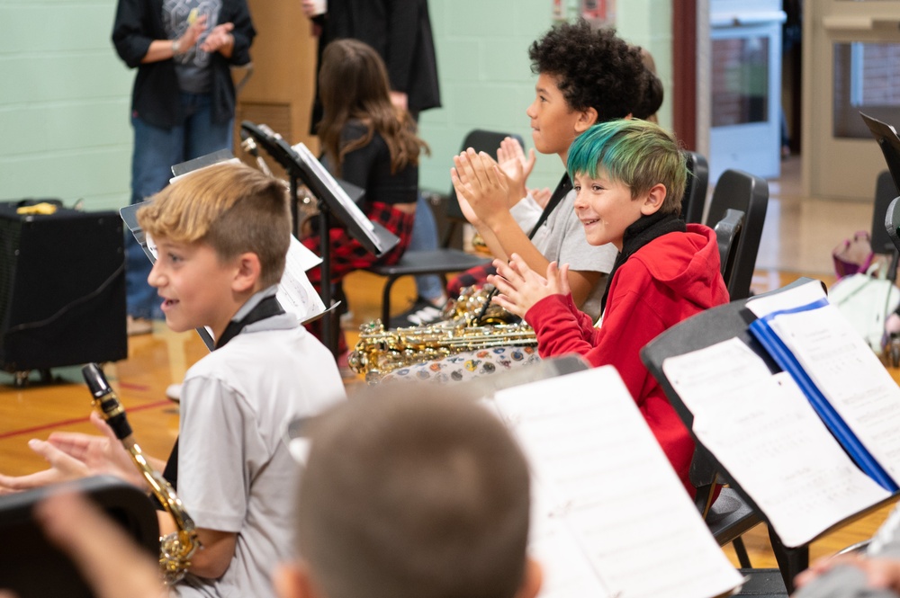 U.S. Navy Band Commodores participate in school clinic at Paddy Hill Elementary