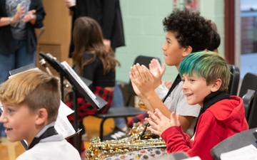 U.S. Navy Band Commodores participate in school clinic at Paddy Hill Elementary