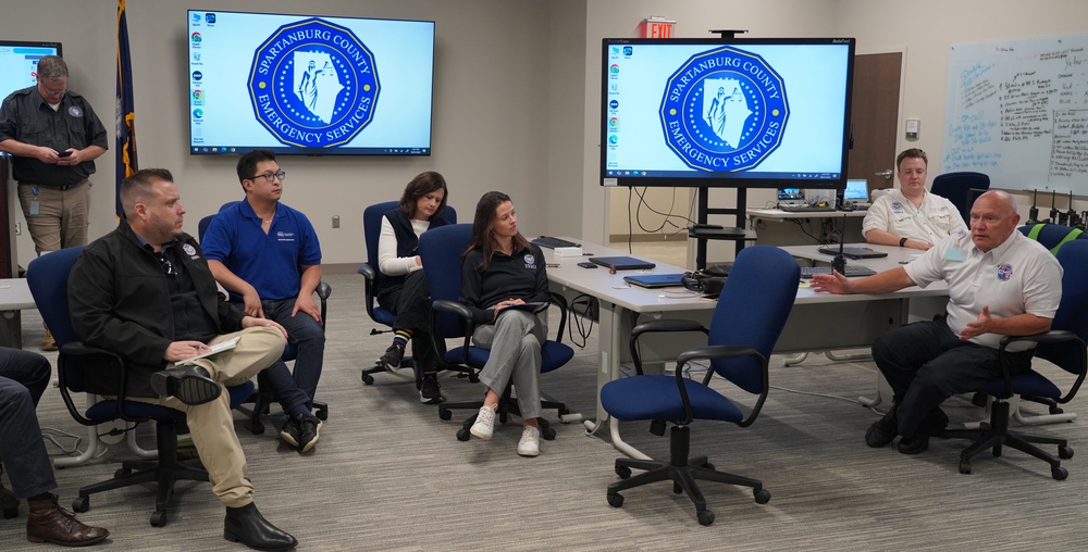 FEMA and SBA's Associate Administrators Visit Spartanburg's Emergency Operation Center in SC.