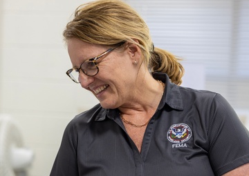 FEMA Administrator Deanne Criswell Visits with Disaster Survivors and FEMA-State and SBA Personnel at a Disaster Recovery Center on the campus of Aiken Technical College in Graniteville, SC.