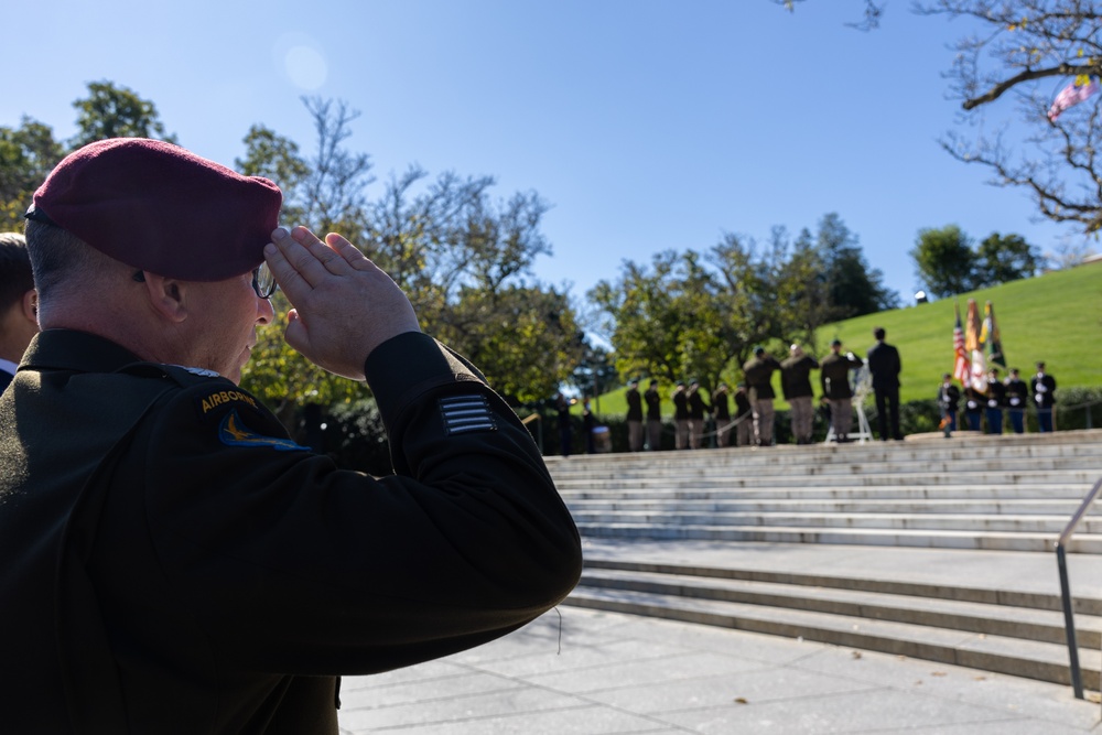 1st Special Forces Command (Airborne) honor President Kennedy with  Wreath Laying Ceremony in Arlington, Va