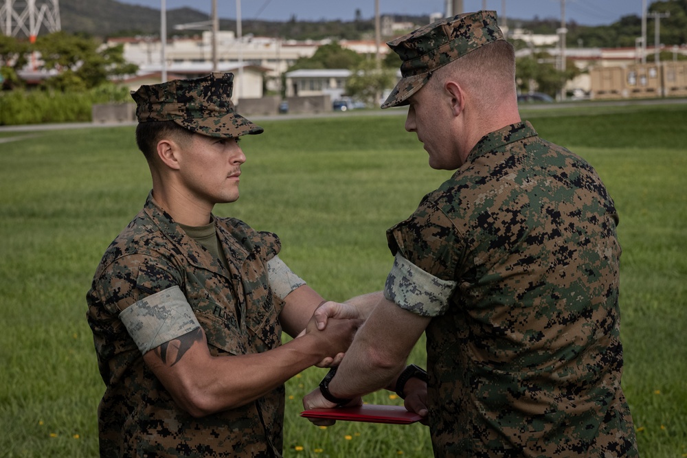 12th MLR Marine Enters the Staff Noncommissioned Officer Ranks and Reenlists