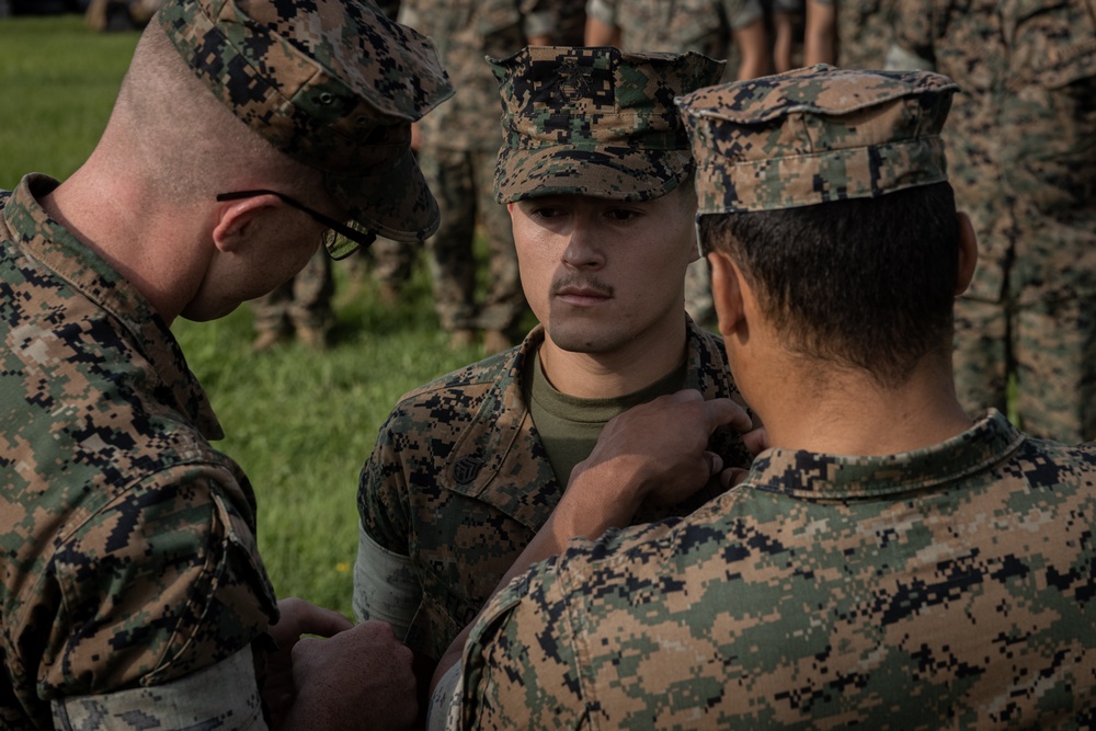 12th MLR Marine Enters the Staff Noncommissioned Officer Ranks and Reenlists