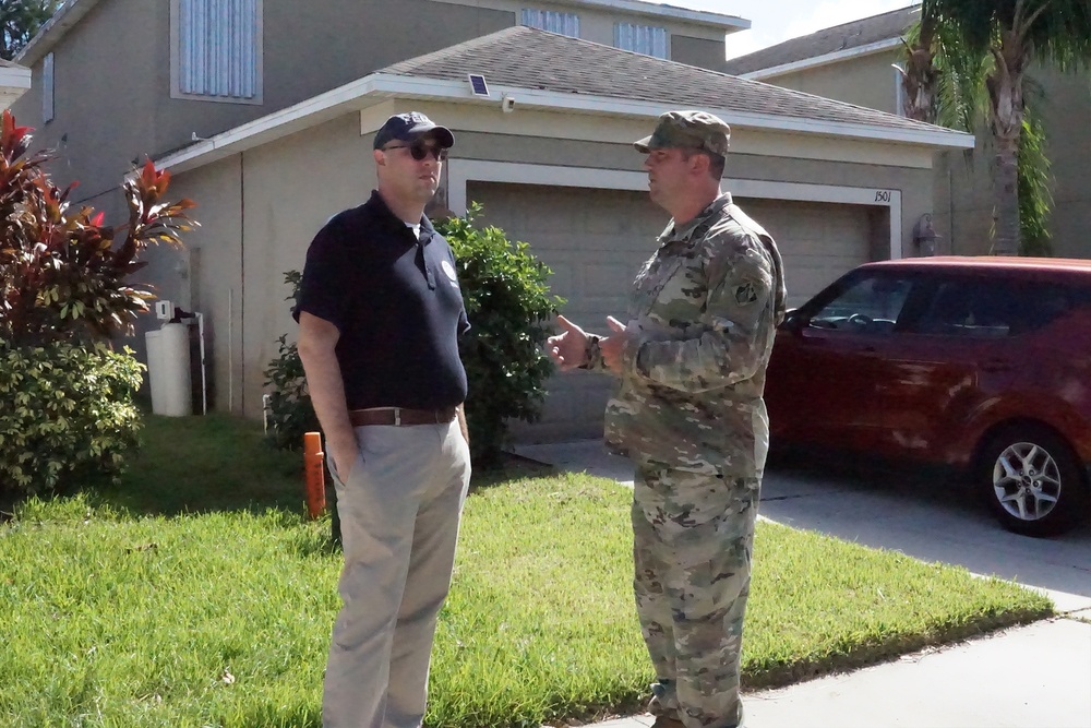 FEMA Director of Public Assistance tours Blue Roof areas with USACE