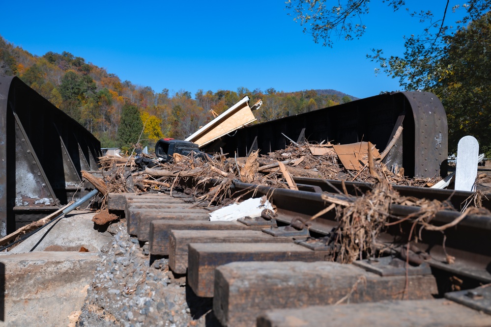 Railroad track damage in Old Fort Highlights Helene’s impact