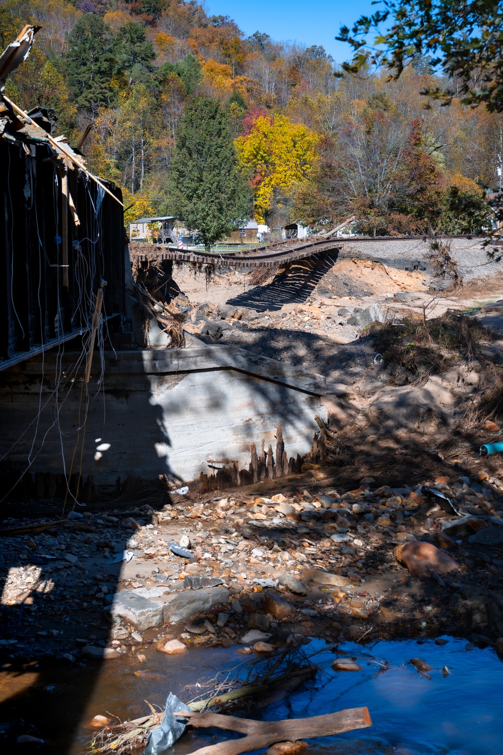 Railroad track damage in Old Fort Highlights Helene’s impact