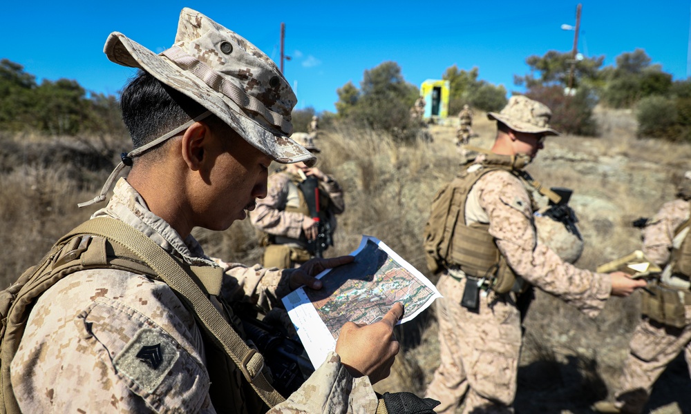CLB 24, 24th MEU (SOC) Conducts Land Navigation Professional Military Education in Larnaca, Cyprus