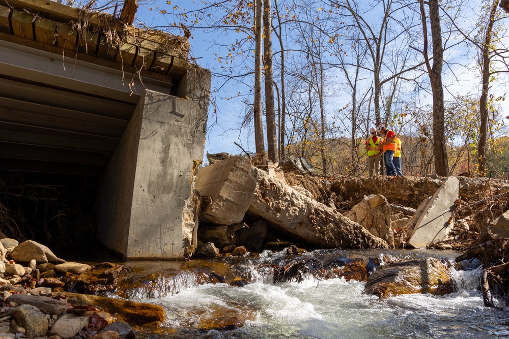 USACE Engineers Assess Bridge Damage in Western North Carolina