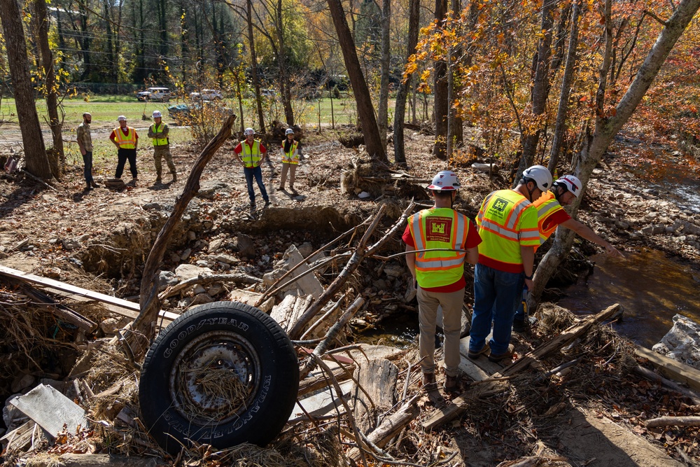 USACE Engineers Assess Bridge Damage in Western North Carolina