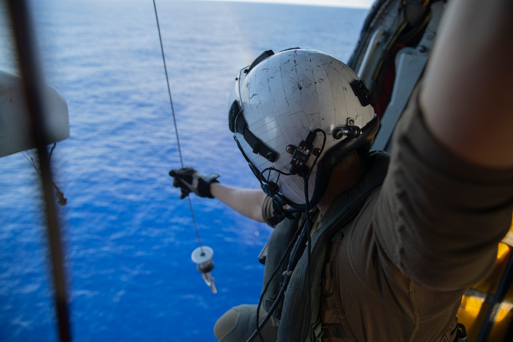 George Washington conducts replenishment-at-sea with USNS Cesar Chavez