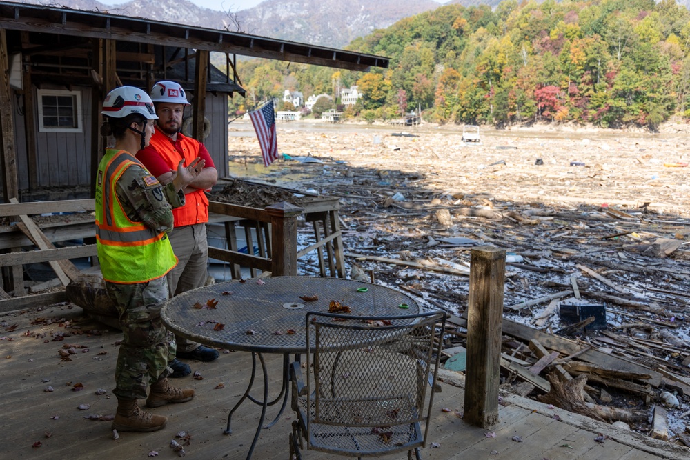 Task Force Debris and USACE Officials Survey Lake Lure’s Post-Storm Conditions